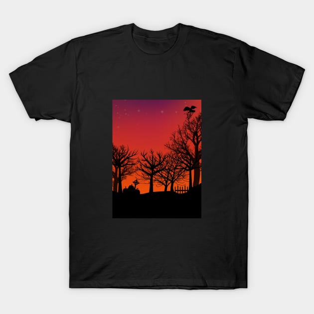 Halloween Graveyard T-Shirt by Flux+Finial